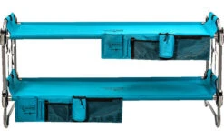Disc-O-Bed Kid-O-Bunk Lit Superposé De Camping Pour Enfants Avec Poches Latérales Bleu / Argenté