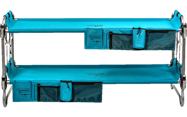 Disc-O-Bed Kid-O-Bunk Lit Superposé De Camping Pour Enfants Avec Poches Latérales Bleu / Argenté 3 Disc-O-Bed Kid-O-Bunk Lit Superposé De Camping Pour Enfants Avec Poches Latérales Bleu / Argenté