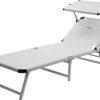 Brunner Marbella Chaise Longue Avec Toit Pare-soleil Réglable Blanc -Mobilier du camping Magasin 532347 3649282